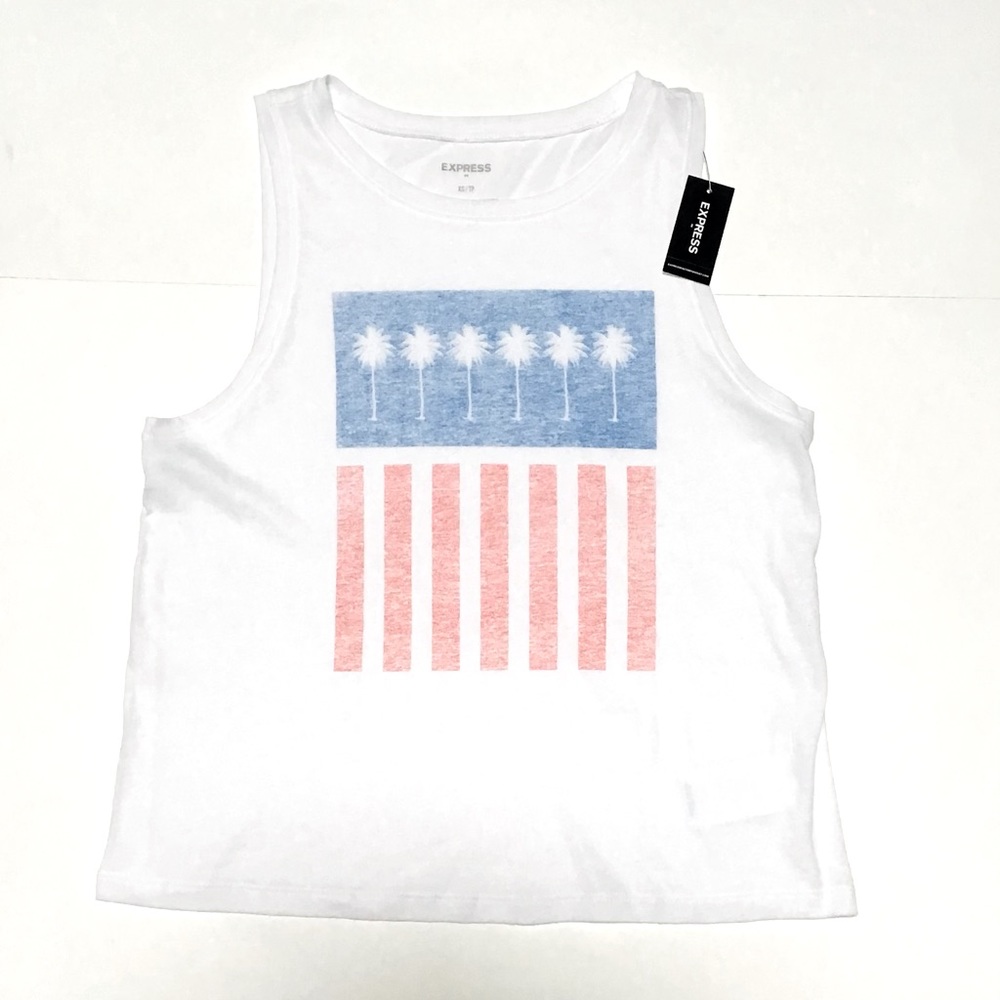 Express Women's Top, American Flag Design, XS